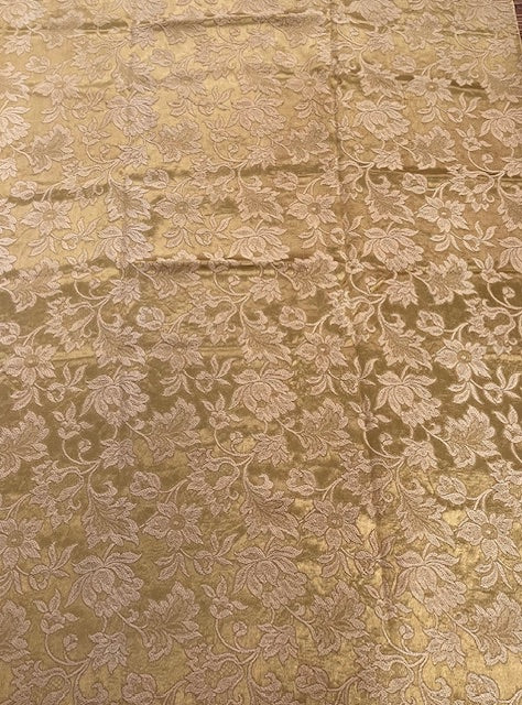 Vintage Dark Gold Damask Curtain/ Fabric  #F551