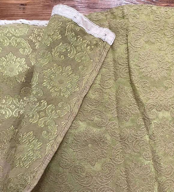 Vintage Dark Gold Damask Curtain/ Fabric  #F551