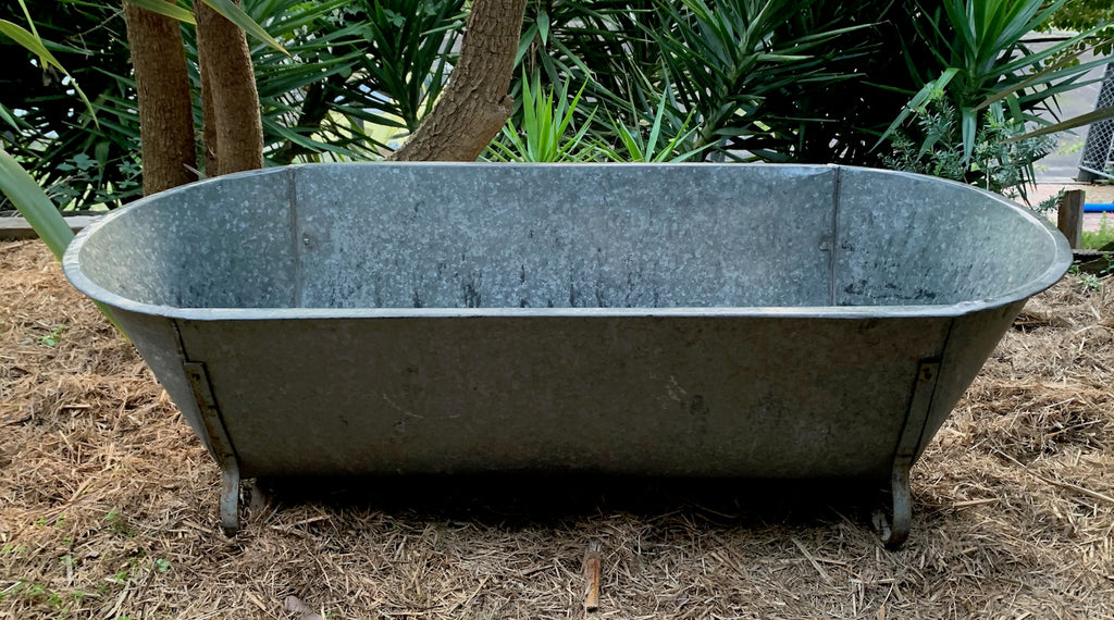 Vintage European Galvanised Bathtub 4834 Fossil Vintage Australia