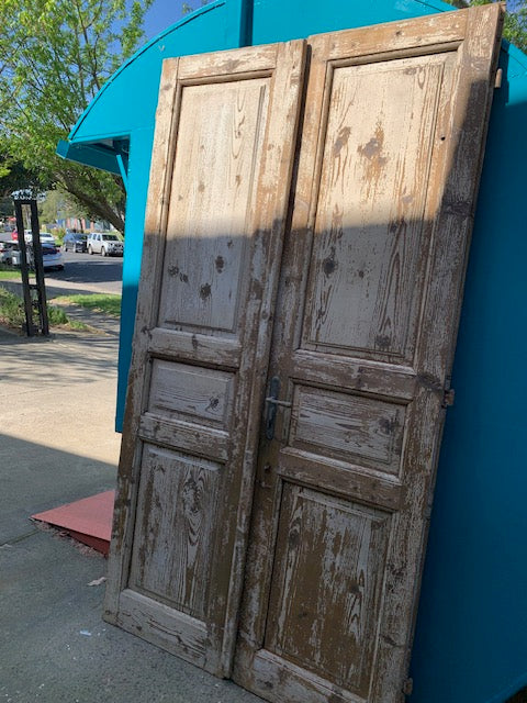 Vintage Greek wooden Double House Doors #5167