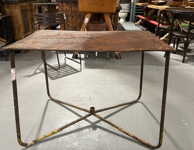 Rustic Metal Garden Table #5878 - Fossil Vintage Australia - Metal Rustic Tables