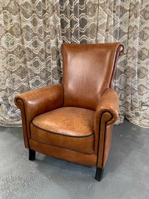 Vintage European  Leather Club Chair   #5774
