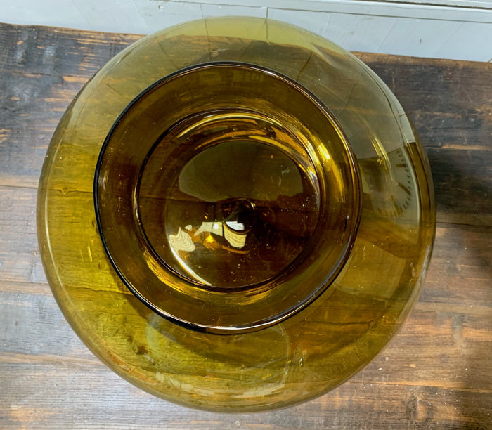 Vintage Romanian Amber Glass Vase  #5630  Byron
