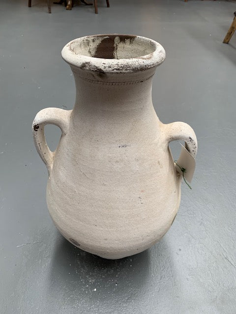 Vintage  White Terracotta  Pot  #5703  Byron