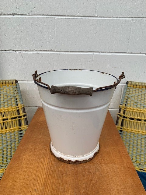 Vintage Hungarian  Enamel Water Bucket  #5299 Byron