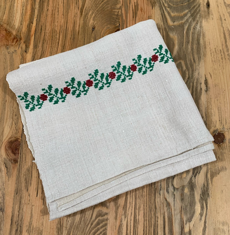 Vintage European Linen Tea Towel  #4707