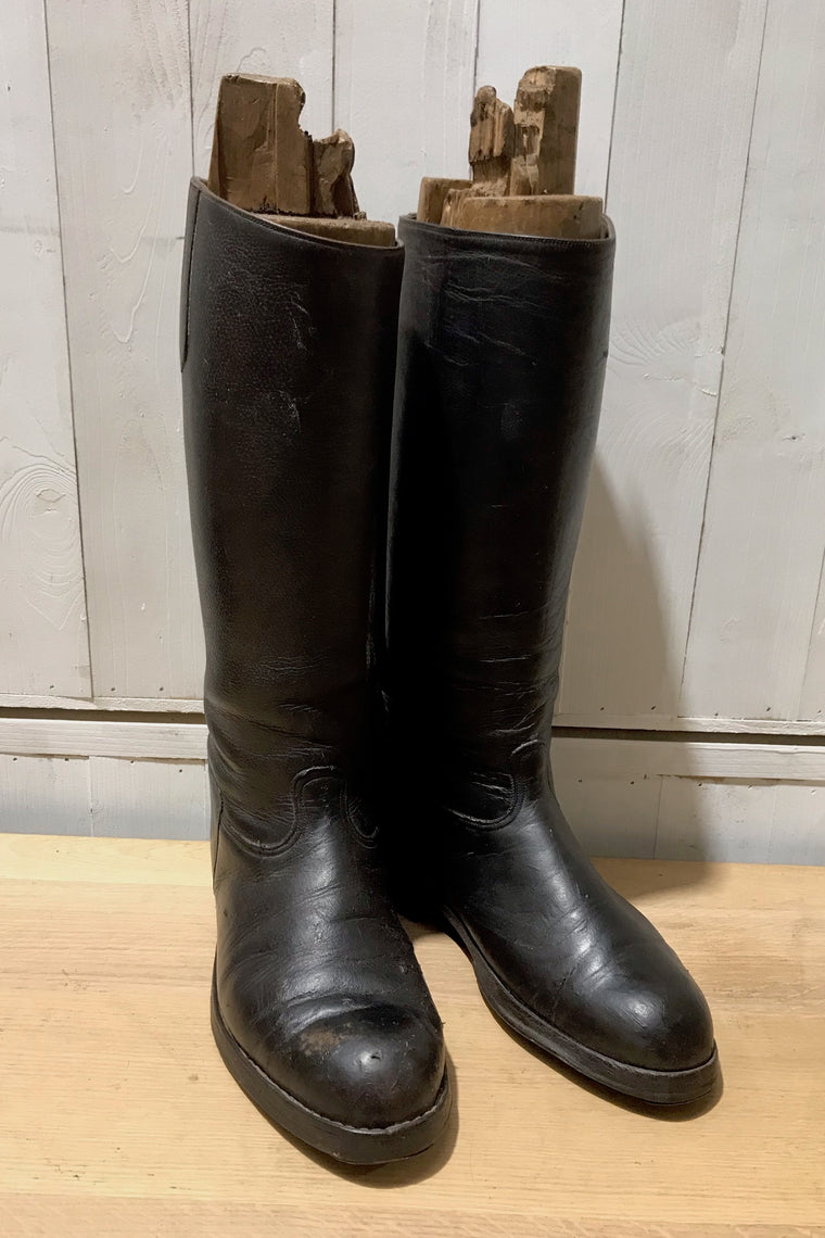Vintage European Leather Riding Boots  with Lasts #4176