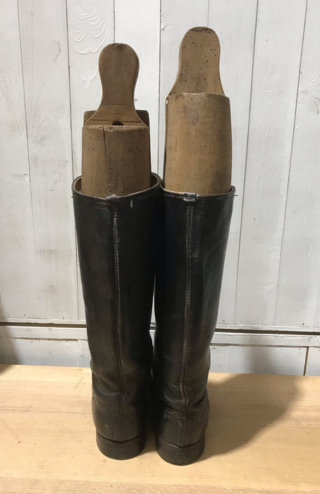 Vintage European Leather Riding Boots  with Lasts #4177