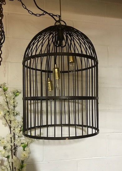 Vintage  Metal "Bird Cage" Light  #4268