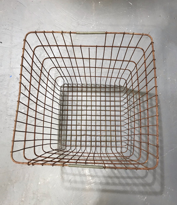 Vintage European Wire  Basket Crate #3763A
