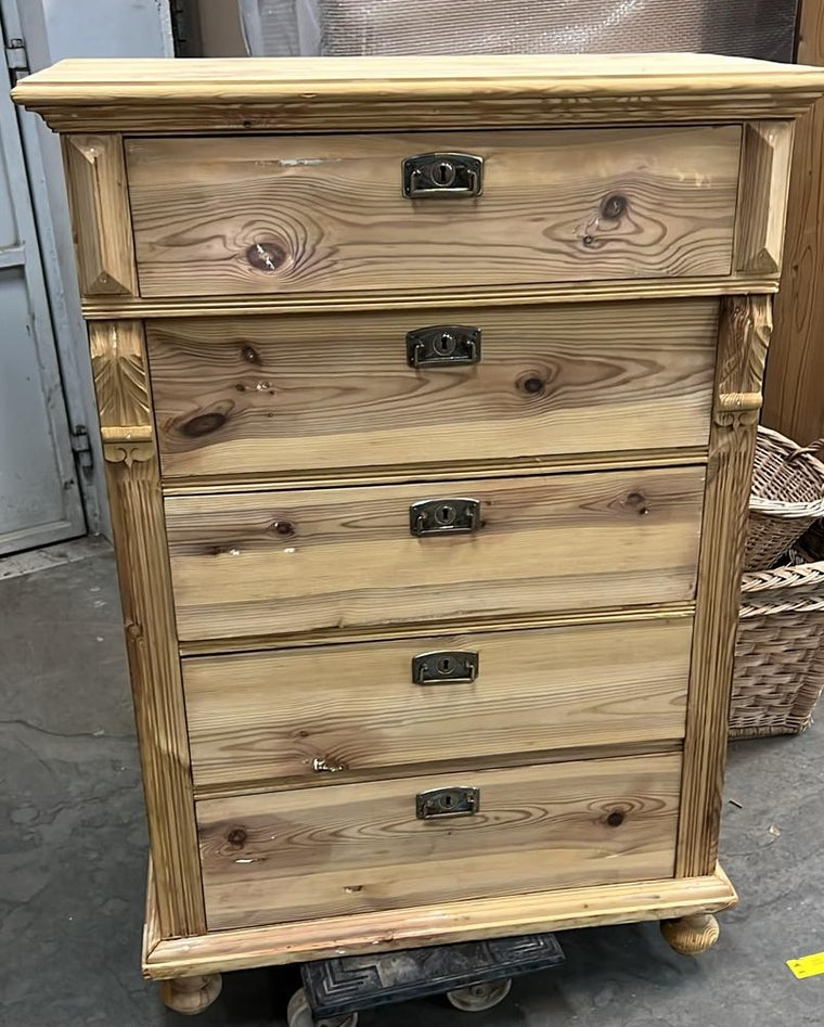 Vintage Swedish Wooden Tallboy  #5863