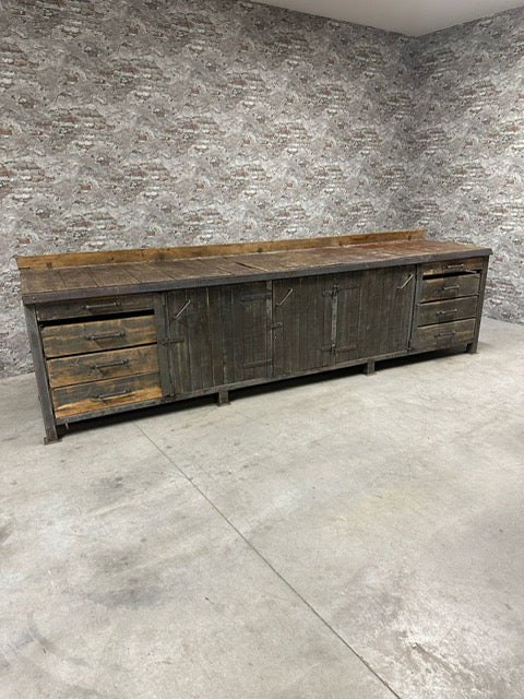 Vintage Wooden Workbench    #N15  *Read Info*. Next Container -June