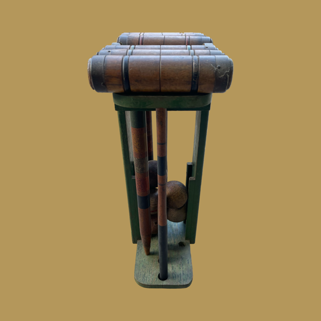 Vintage European Wooden Croquet Set #7085