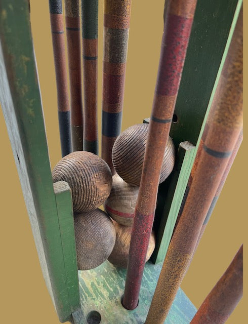 Vintage European Wooden Croquet Set #7085