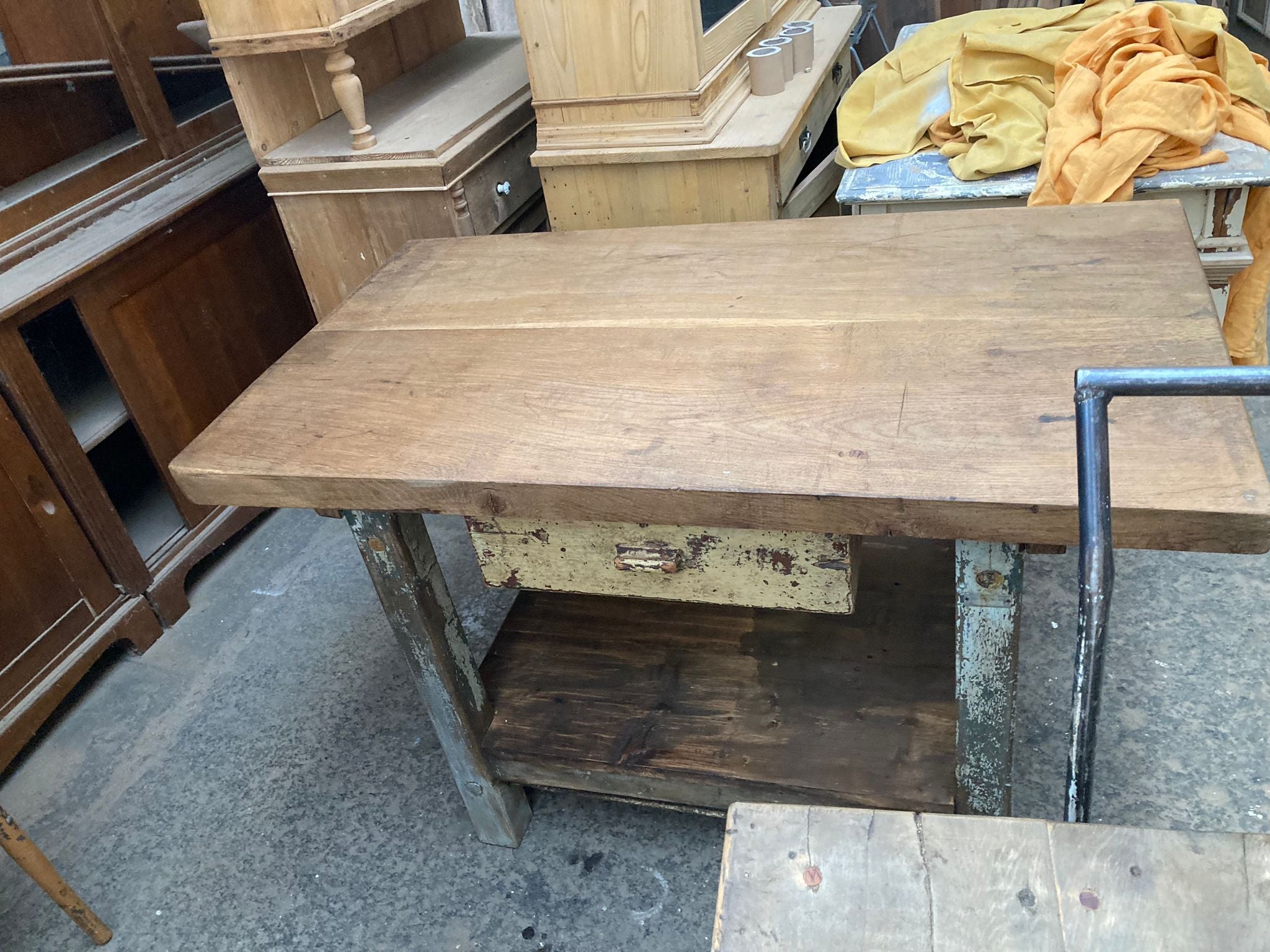 Vintage European Workbench / Kitchen Island #5044 Byron