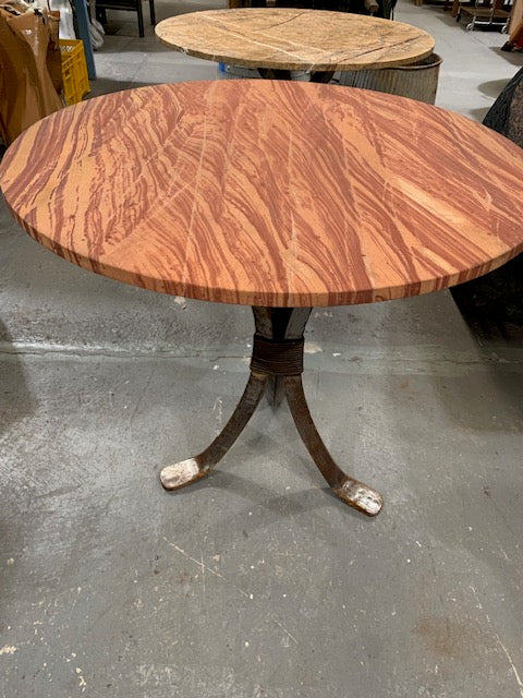 Round  Stone Top  and Iron Base  Table #5516