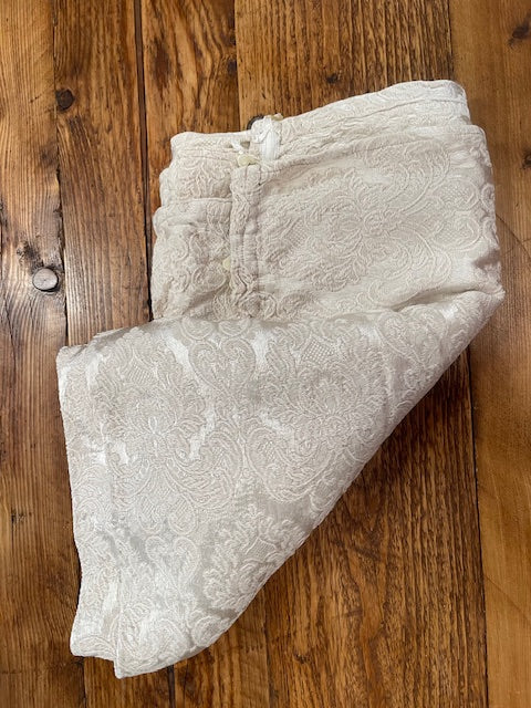 Vintage Off White  Damask Curtain/ Fabric  #F553