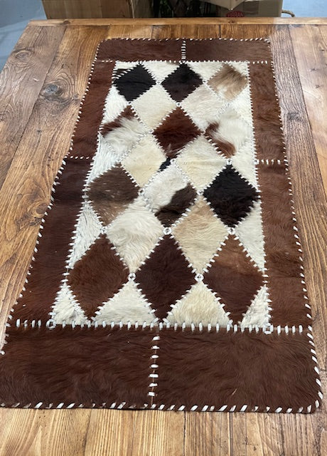 Vintage Cowhide Patchwork Table Runner  #6338
