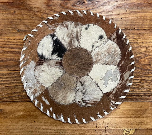 Rustic  Cowhide Patchwork Table Place Mat  #6342