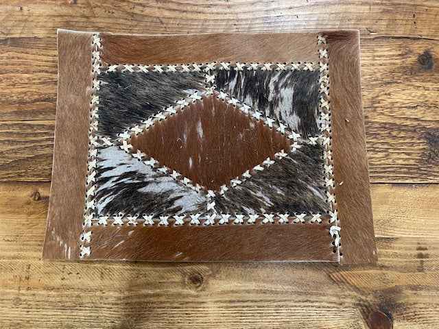 Vintage  Cowhide Patchwork Table Place Mat  #6345