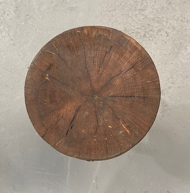 Vintage European Wooden Block Stool #6348 – Fossil Vintage Australia