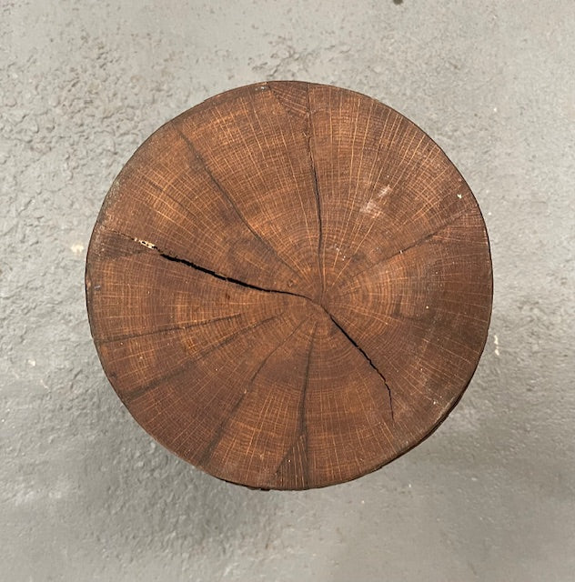 Vintage  European Wooden Block Stool #6350a