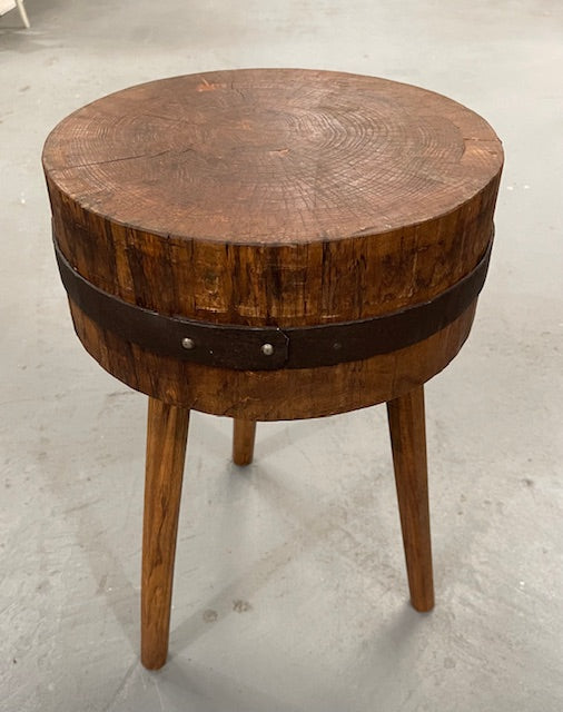 Vintage  European Wooden Block Stool  / Side Table #6351