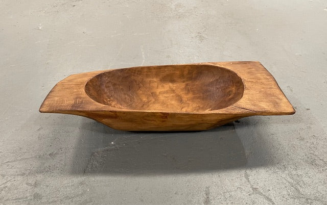 Vintage  European Handcarved Wooden Dough Bowl  #6353