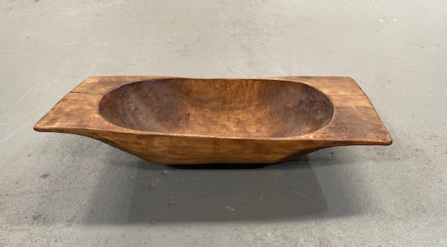 Vintage  European Handcarved Wooden Dough Bowl  #6354