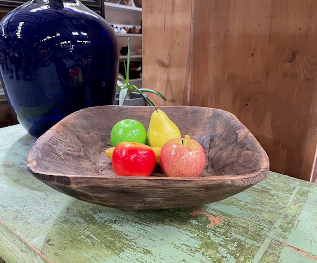 Vintage  European Handcarved Wooden Bowl  #6357