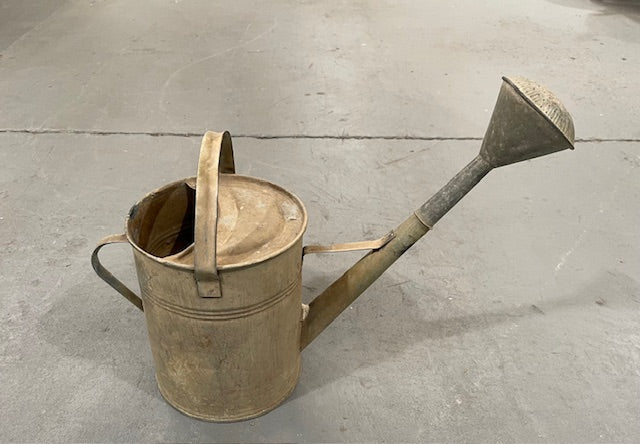 Rustic European Galvenized Watering Can  #6361
