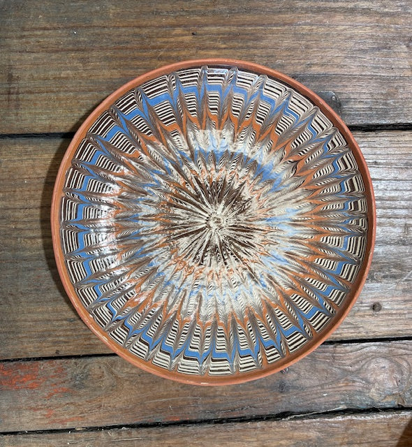 Vintage Romanian  Glazed Ceramic Plate  #6386