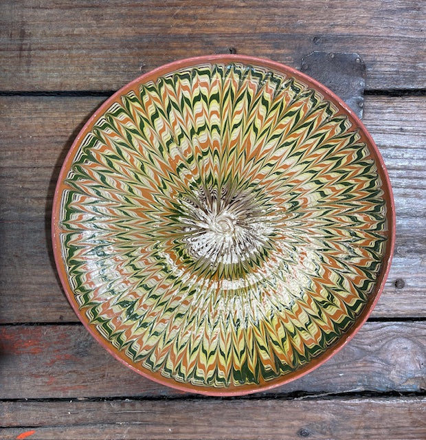 Vintage Romanian  Glazed Ceramic Plate  #6388