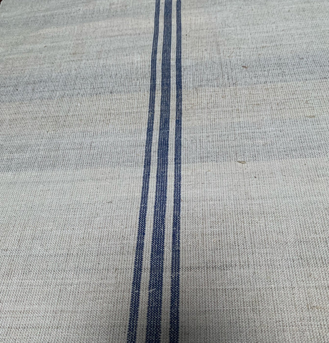 Vintage  Blue Stipe  Linen/Hemp Grain Sack Material  1940s  #4828   (Read Information About This Item)