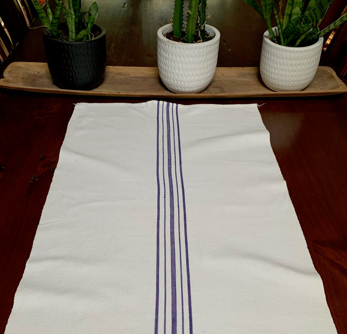 Vintage  Blue Stipe  Linen/Hemp Grain Sack Material  1940s  #4831  (Read Information About This Item)