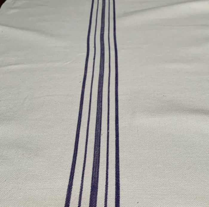 Vintage  Blue Stipe  Linen/Hemp Grain Sack Material  1940s  #4831  (Read Information About This Item)