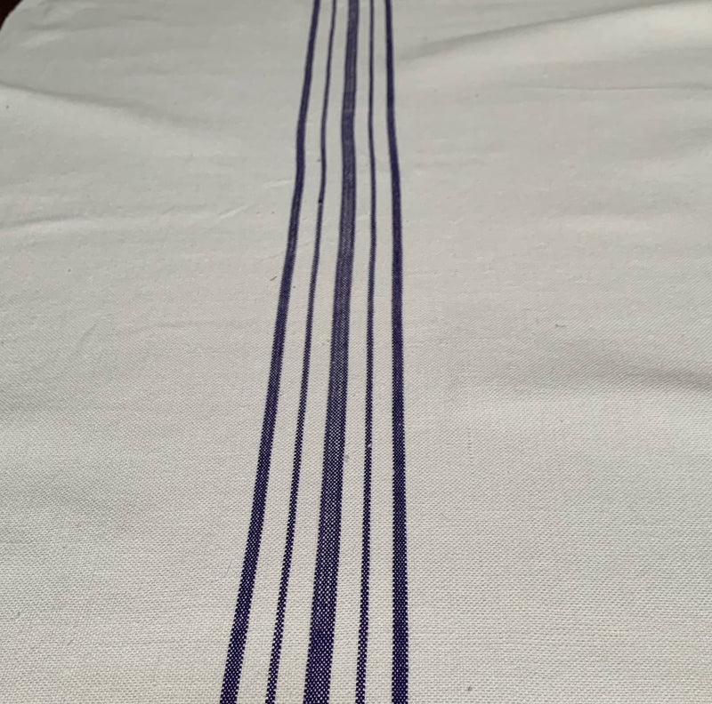 Vintage  Blue Stipe  Linen/Hemp Grain Sack Material  1940s  #4831  (Read Information About This Item)