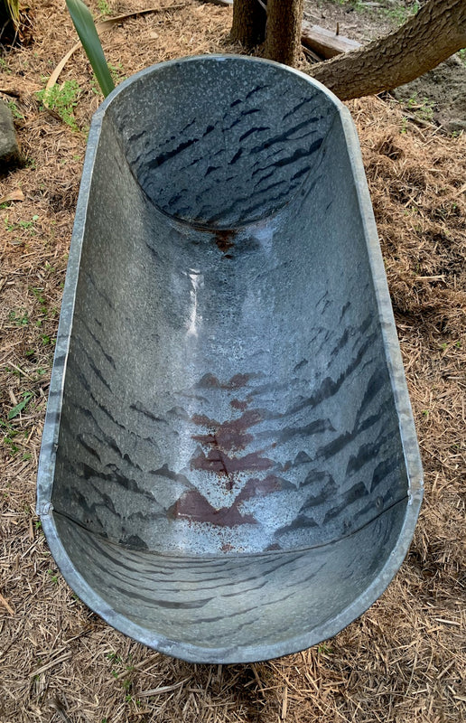 Vintage European Galvanised Bathtub #4833