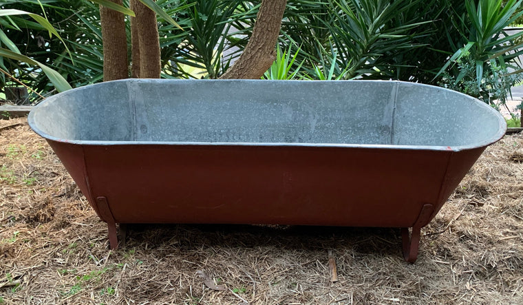 Vintage European Galvanised Bathtub #4835