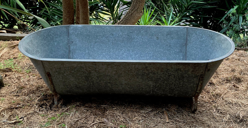 Vintage European Galvanised Bathtub #4838