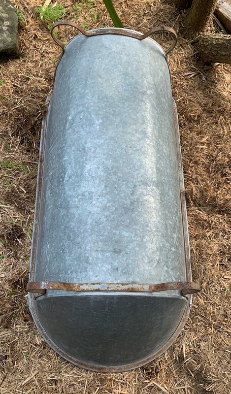 Vintage European Galvanised Bathtub #4838