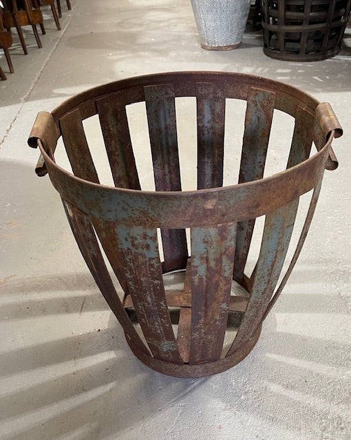 Vintage European Metal Crate/ Basket  #6413