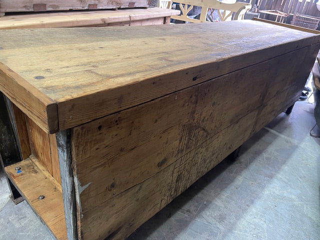 Vintage European Wood / Metal  Workbench #7241