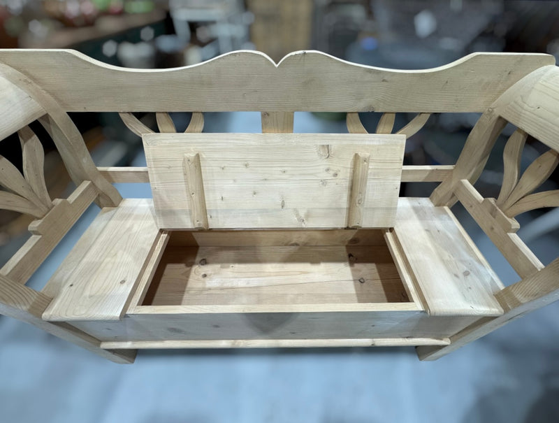 Vintage  Hungarian Box Bench Seat  #7236