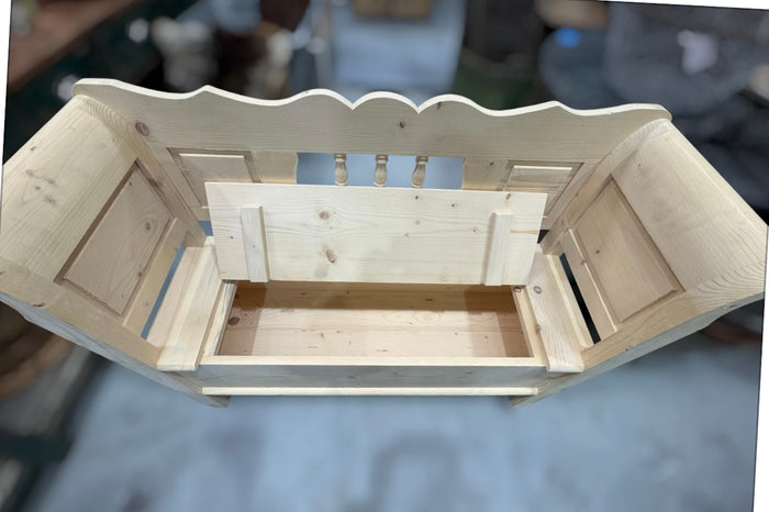 Vintage  Hungarian Box Bench Seat  #7240