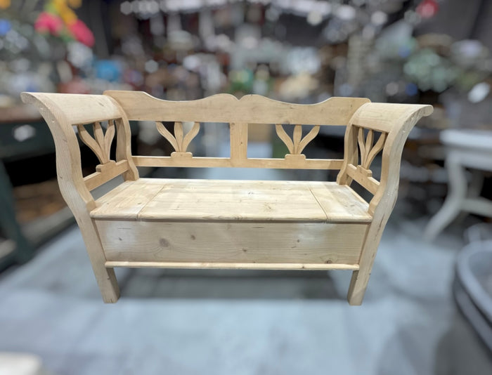 Vintage  Hungarian Box Bench Seat  #7236