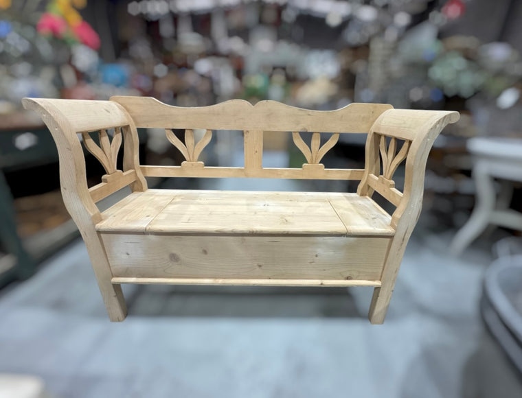 Vintage  Hungarian Box Bench Seat  #7236
