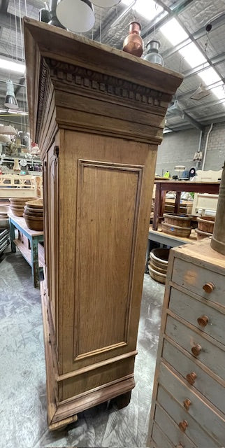 Vintage European  Oak  Linen Cabinet  #7248
