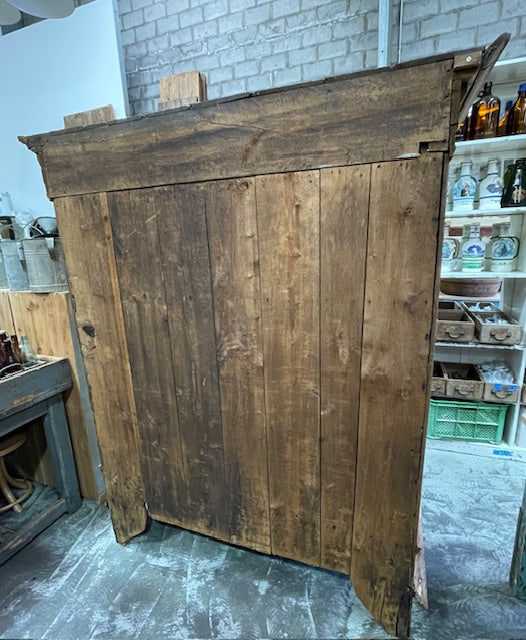 Vintage European  Oak  Linen Cabinet  #7248