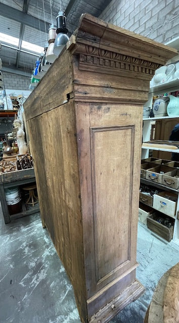 Vintage European  Oak  Linen Cabinet  #7248